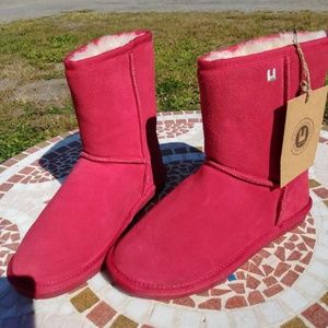 LeBunny Bleu Winter Wool Boots Red